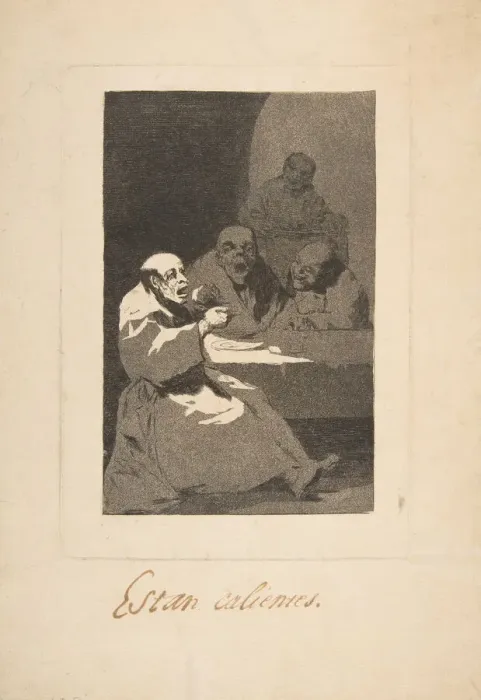Framed Print : Plate 13 from Los Caprichos : They are Hot (Estan Calientes), 1797-98 Framed Print : Plate 13 from Los Caprichos : They are Hot (Estan Calientes), 1797-98
