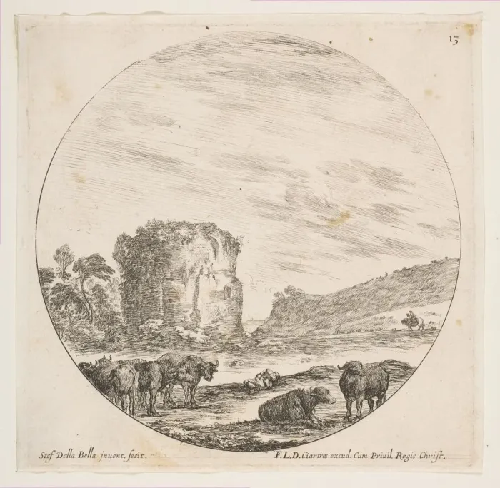 Framed Print : Plate 13: ruins of a temple in a Roman landscape, from Roman landscapes and ruins (P Framed Print : Plate 13: ruins of a temple in a Roman landscape, from Roman landscapes and ruins (P