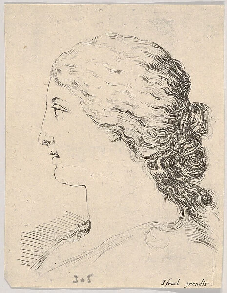 Plate 14: head of a woman, in profile, from The Book for Learning to Draw (Livre pou