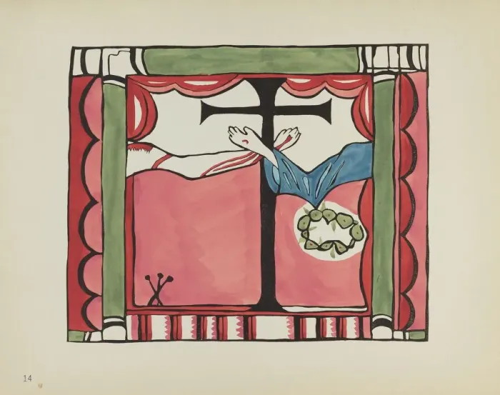 Framed Print : Plate 14: Main Altarpiece, Chimayo: From Portfolio Spanish Colonial Designs of New Mexico, 1935 / 19 Creator: Unknown Framed Print : Plate 14: Main Altarpiece, Chimayo: From Portfolio Spanish Colonial Designs of New Mexico, 1935 / 19 Creator: Unknown
