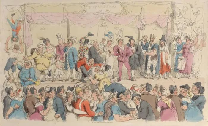 Framed Print : Plate 14: Richardsons Show, from World in Miniature, 1816. 1816 Framed Print : Plate 14: Richardsons Show, from World in Miniature, 1816. 1816
