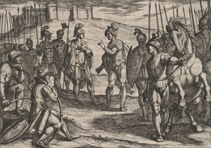 Framed Print : Plate 15: Civilis Treating with a Roman Commander, from The War of the Romans Against Framed Print : Plate 15: Civilis Treating with a Roman Commander, from The War of the Romans Against
