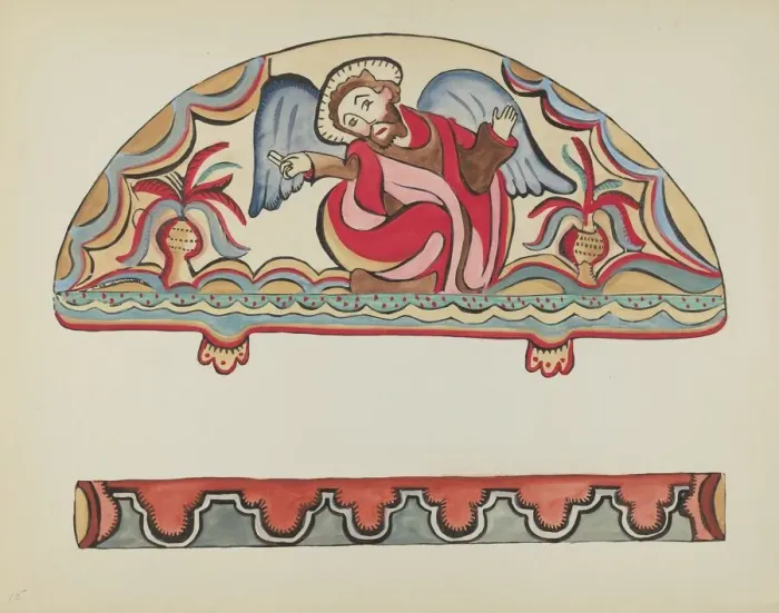 Framed Print : Plate 15: The Creation (Lunette): From Portfolio Spanish Colonial Designs of New Mexico, 1935 / 1942 Creator: Unknown Framed Print : Plate 15: The Creation (Lunette): From Portfolio Spanish Colonial Designs of New Mexico, 1935 / 1942 Creator: Unknown