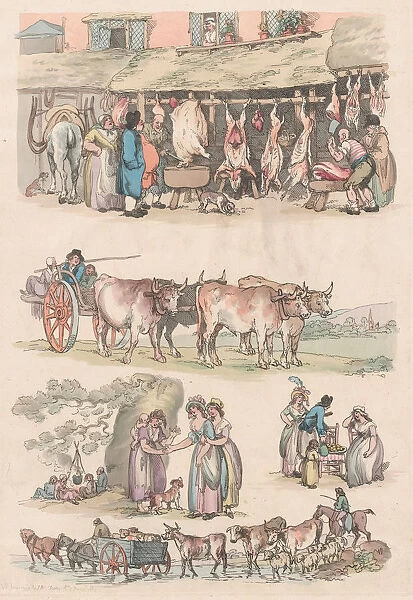 Plate 15, Outlines of Figures, Landscapes and Cattle...for the Use of Learners, Ju