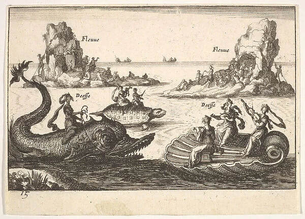 Plate 15: Rivers and goddesses, with floating islands guided by pole bearers
