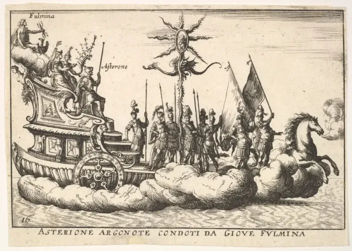 Framed Print : Plate 16: The Argonaut Asterion led by a young figure of lightning Framed Print : Plate 16: The Argonaut Asterion led by a young figure of lightning