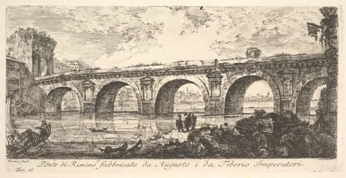 Framed Print : Plate 16: The Bridge at Rimini built by the Emperors Augustus and Tiberius (Ponte di R Framed Print : Plate 16: The Bridge at Rimini built by the Emperors Augustus and Tiberius (Ponte di R