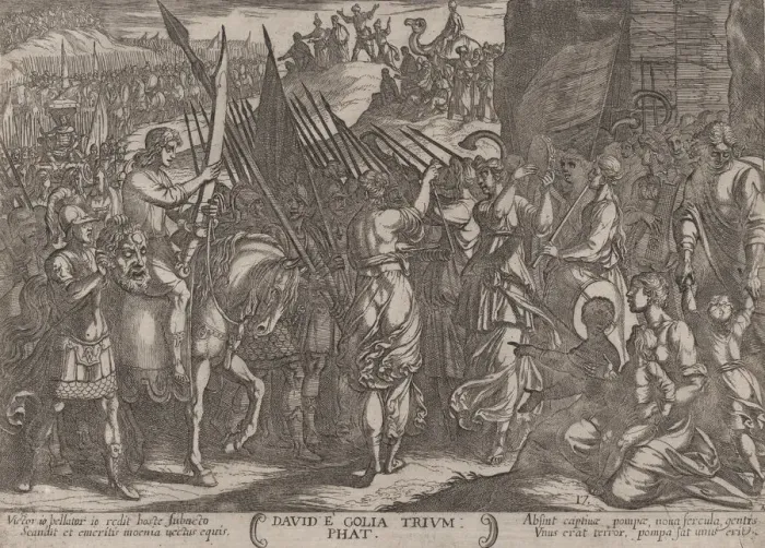 Framed Print : Plate 17: David Returning in Triumph with the Head of Goliath, from The Batt... ca Framed Print : Plate 17: David Returning in Triumph with the Head of Goliath, from The Batt... ca