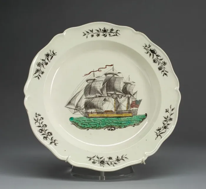 Framed Print : Plate, 1796-1800. Creator: Herculaneum Pottery Framed Print : Plate, 1796-1800. Creator: Herculaneum Pottery