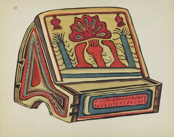 Framed Print : Plate 18: Reading Stand, Llano: From Portfolio Spanish Colonial Designs of New Mexico, 1935 / 1942. Creator: Unknown Framed Print : Plate 18: Reading Stand, Llano: From Portfolio Spanish Colonial Designs of New Mexico, 1935 / 1942. Creator: Unknown
