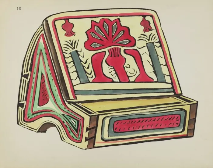 Framed Print : Plate 18: Reading Stand: From Portfolio Spanish Colonial Designs of New Mexico, 1935 / 1942. Creator: Unknown Framed Print : Plate 18: Reading Stand: From Portfolio Spanish Colonial Designs of New Mexico, 1935 / 1942. Creator: Unknown