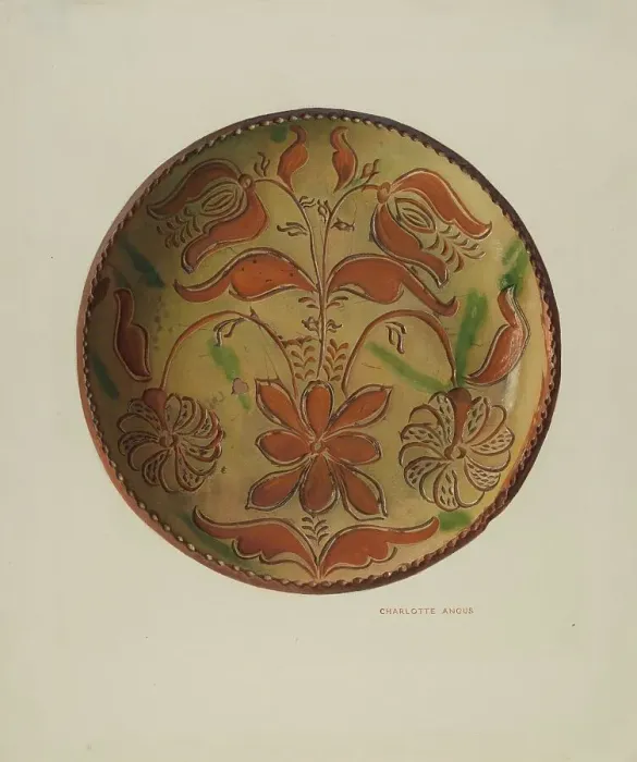 Framed Print : Plate, 1935 / 1942. Creator: Charlotte Angus Framed Print : Plate, 1935 / 1942. Creator: Charlotte Angus