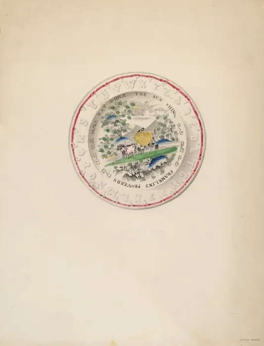 Framed Print : Plate, 1935 / 1942. Creator: Samuel Faigin Framed Print : Plate, 1935 / 1942. Creator: Samuel Faigin