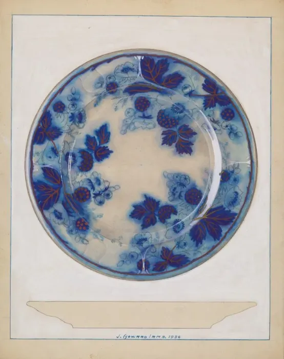 Framed Print : Plate, 1936. Creator: J. Howard Iams Framed Print : Plate, 1936. Creator: J. Howard Iams