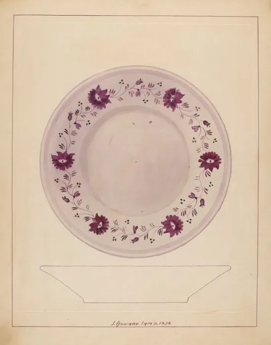 Framed Print : Plate, 1936. Creator: J. Howard Iams Framed Print : Plate, 1936. Creator: J. Howard Iams