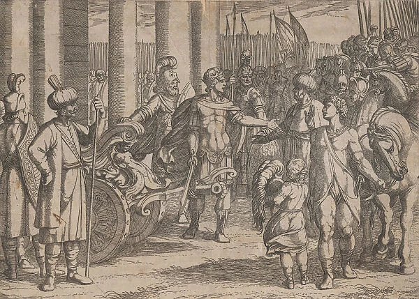Plate 2: Alexander Cutting the Gordian Knot, from The Deeds of Alexander the Great, 1608