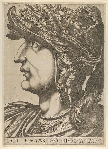 Plate 2: Octavian in profile to the left, from The Twelve Caesars, 1610-40., 1610-40