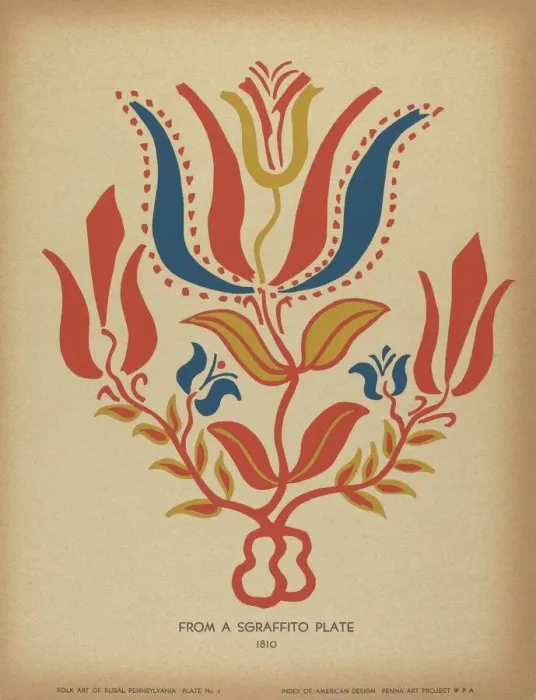 Framed Print : Plate 2: From Portfolio Folk Art of Rural Pennsylvania, c. 1939. Creator: Unknown Framed Print : Plate 2: From Portfolio Folk Art of Rural Pennsylvania, c. 1939. Creator: Unknown
