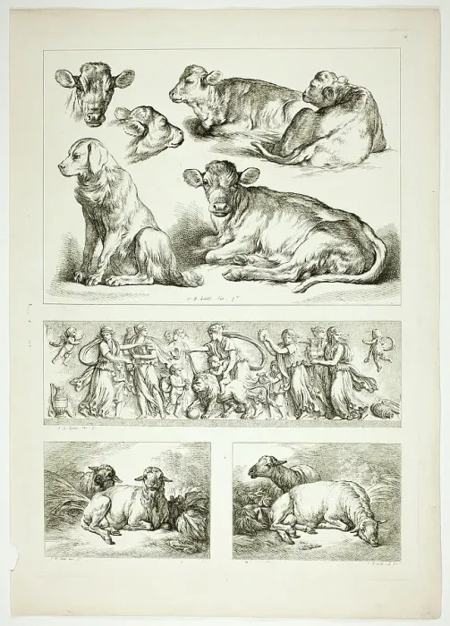 Framed Print : Plate 20 of 38 from Oeuvres de J. B. Huet, 1796–99. Creator: Jean Baptiste Marie Huet Framed Print : Plate 20 of 38 from Oeuvres de J. B. Huet, 1796–99. Creator: Jean Baptiste Marie Huet