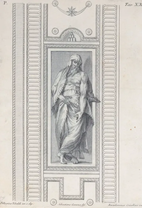 Framed Print : Plate 20: bearded figure, half clothed, 1756. Creators: Bartolomeo Crivellari Framed Print : Plate 20: bearded figure, half clothed, 1756. Creators: Bartolomeo Crivellari