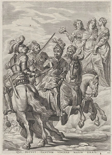 Plate 22: Emperor Charles V, victory at Pavia; from Guillielmus Becanuss Serenissimi Pri... 1636. Creators: Jacob Neeffs, Johannes Meursius, Willem van der Beke