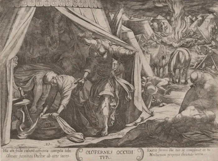 Framed Print : Plate 23: Judith and Holofernes, from The Battles of the Old Testament, ca... ca Framed Print : Plate 23: Judith and Holofernes, from The Battles of the Old Testament, ca... ca