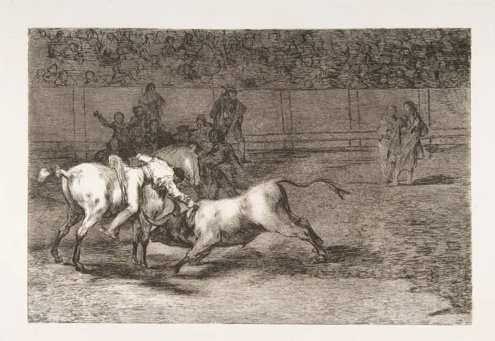 Framed Print : Plate 23 from the Tauromaquia : Mariano Ceballos, alias the Indian Framed Print : Plate 23 from the Tauromaquia : Mariano Ceballos, alias the Indian