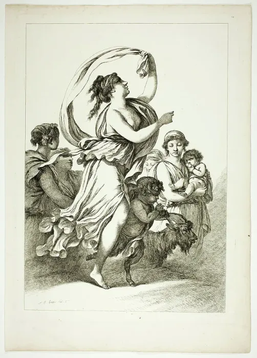 Framed Print : Plate 24 of 38 from Oeuvres de J. B. Huet, 1796–99. Creator: Jean Baptiste Marie Huet Framed Print : Plate 24 of 38 from Oeuvres de J. B. Huet, 1796–99. Creator: Jean Baptiste Marie Huet
