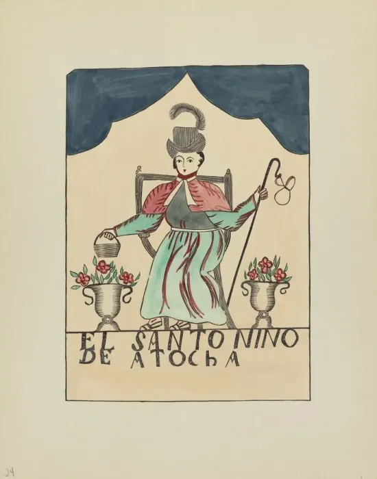 Framed Print : Plate 24: The Lost Child of Atocha: From Portfolio Spanish Colonial Designs of New Mexico, 1935 / 19 Creator: Unknown Framed Print : Plate 24: The Lost Child of Atocha: From Portfolio Spanish Colonial Designs of New Mexico, 1935 / 19 Creator: Unknown