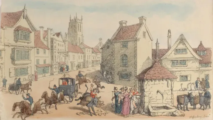 Framed Print : Plate 24, from World in Miniature, 1816. 1816. Creator: Thomas Rowlandson Framed Print : Plate 24, from World in Miniature, 1816. 1816. Creator: Thomas Rowlandson