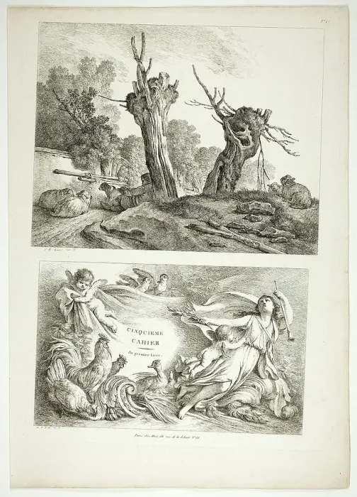 Framed Print : Plate 25 of 38 from Oeuvres de J. B. Huet, 1796–99. Creator: Jean Baptiste Marie Huet Framed Print : Plate 25 of 38 from Oeuvres de J. B. Huet, 1796–99. Creator: Jean Baptiste Marie Huet