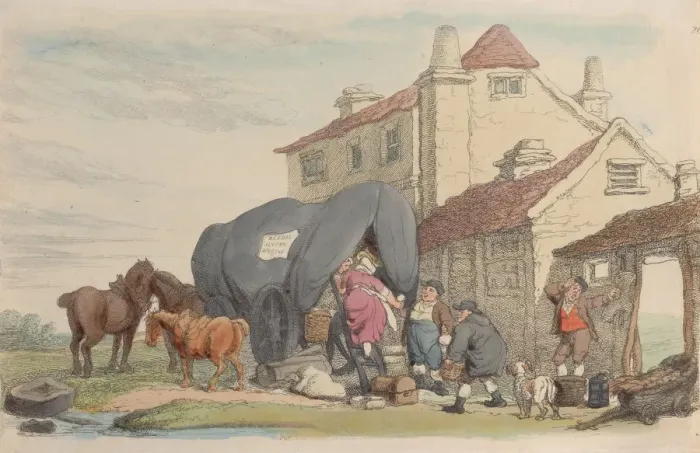 Framed Print : Plate 26: A Flying Wagon, from World in Miniature, 1816. 1816 Framed Print : Plate 26: A Flying Wagon, from World in Miniature, 1816. 1816