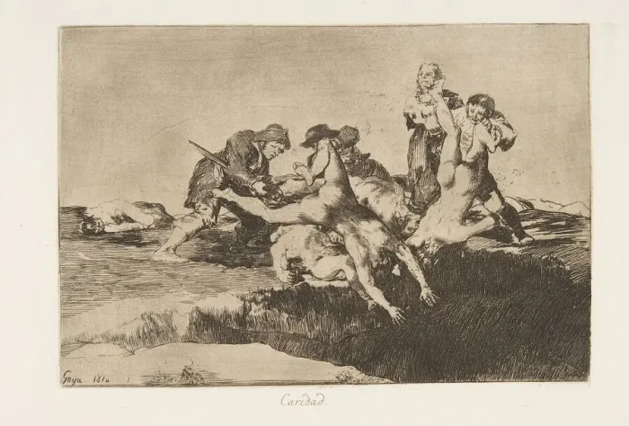 Framed Print : Plate 27 from The Disasters of War (Los Desastres de la Guerra): Char Framed Print : Plate 27 from The Disasters of War (Los Desastres de la Guerra): Char