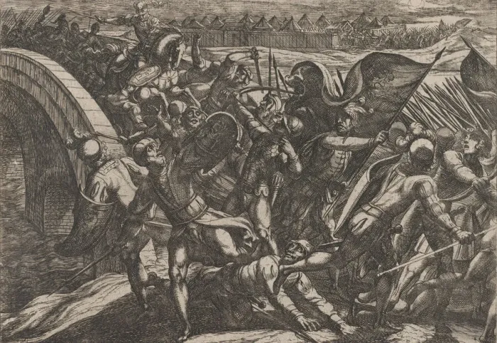 Framed Print : Plate 27: The Dutch During a Surprise Attack of the Roman Camp on the Moselle Framed Print : Plate 27: The Dutch During a Surprise Attack of the Roman Camp on the Moselle