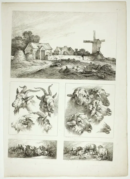 Framed Print : Plate 28 of 38 from Oeuvres de J. B. Huet, 1796–99. Creator: Jean Baptiste Marie Huet Framed Print : Plate 28 of 38 from Oeuvres de J. B. Huet, 1796–99. Creator: Jean Baptiste Marie Huet