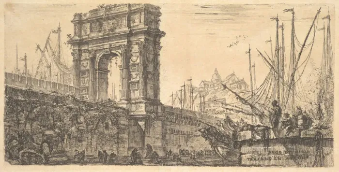 Framed Print : Plate 28: Arch of Trajan in Ancona (Arco di Trajano in Ancona), ca. 1748 Framed Print : Plate 28: Arch of Trajan in Ancona (Arco di Trajano in Ancona), ca. 1748
