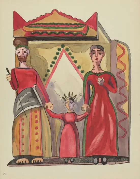 Framed Print : Plate 28: The Holy Family: From Portfolio Spanish Colonial Designs of New Mexico, 1935 / 1942. Creator: Unknown Framed Print : Plate 28: The Holy Family: From Portfolio Spanish Colonial Designs of New Mexico, 1935 / 1942. Creator: Unknown