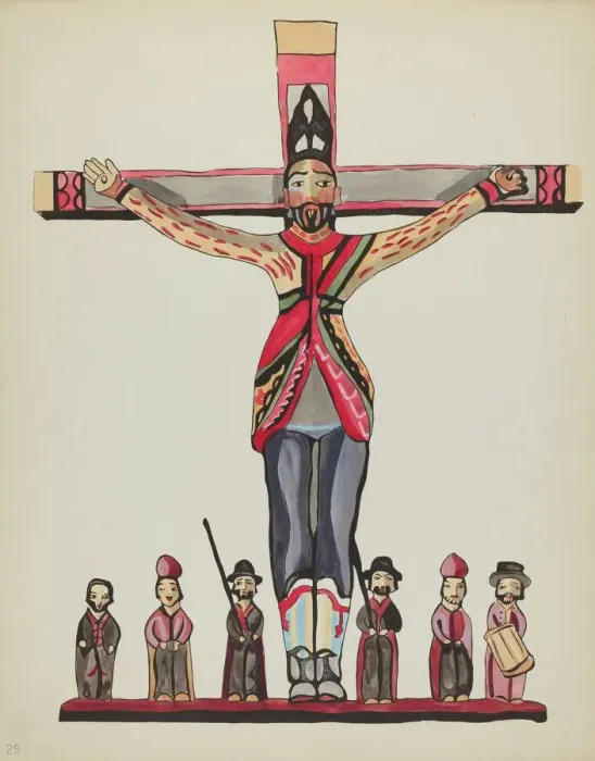 Framed Print : Plate 29: Saint Acacius: From Portfolio Spanish Colonial Designs of New Mexico, 1935 / 1942. Creator: Unknown Framed Print : Plate 29: Saint Acacius: From Portfolio Spanish Colonial Designs of New Mexico, 1935 / 1942. Creator: Unknown