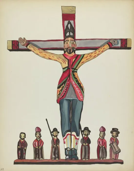 Framed Print : Plate 29: Saint Acacius: From Portfolio Spanish Colonial Designs of New Mexico, 1935 / 1942. Creator: Unknown Framed Print : Plate 29: Saint Acacius: From Portfolio Spanish Colonial Designs of New Mexico, 1935 / 1942. Creator: Unknown