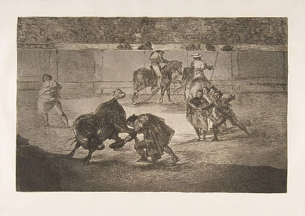 Plate 29 of the Tauromaquia': Pepe Illo making the pass of the recorte'., 1816