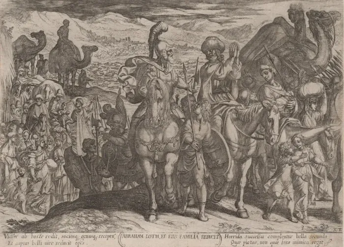 Framed Print : Plate 3: Abraham Taking Lot and His Family to His Own Land, from The Battles... ca Framed Print : Plate 3: Abraham Taking Lot and His Family to His Own Land, from The Battles... ca