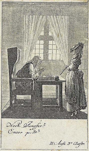 Plate 3 for C. L. Bretzner's The Marriage Broker, 1784. Creator: Daniel Nikolaus Chodowiecki