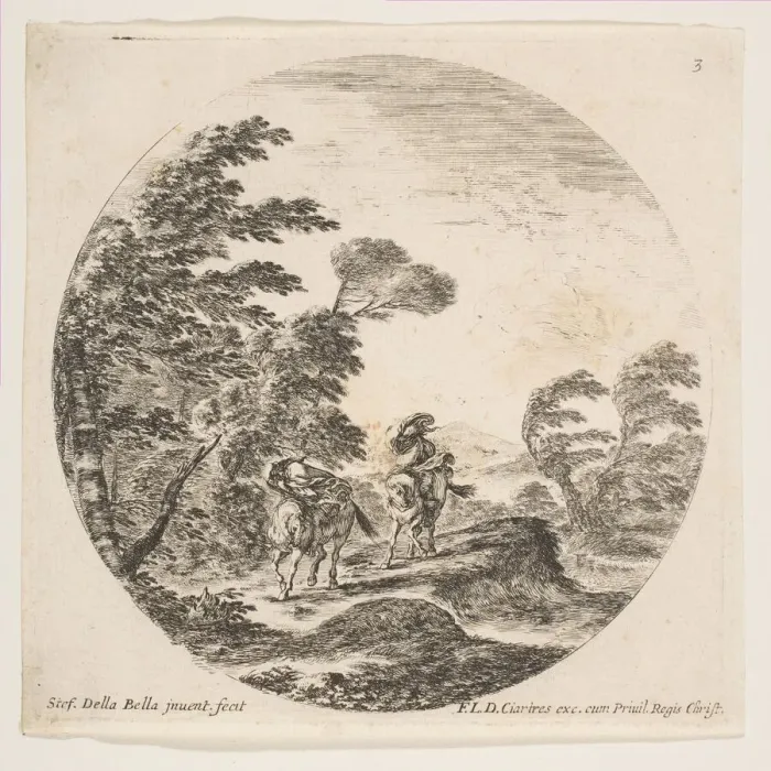 Framed Print : Plate 3: a gale in the forest, two horsemen wrapped in their cloaks, with the wind blo Framed Print : Plate 3: a gale in the forest, two horsemen wrapped in their cloaks, with the wind blo