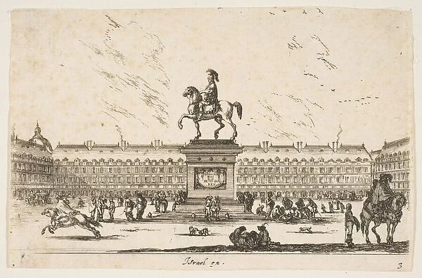 Plate 3: La Place Royale, equestrian statue of Louis XIII in profile facing the left in