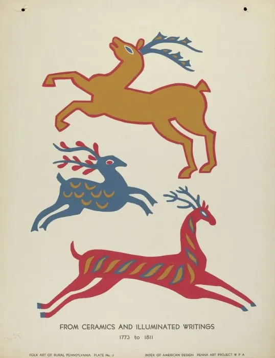 Framed Print : Plate 3: From Portfolio Folk Art of Rural Pennsylvania, c. 1939. Creator: Unknown Framed Print : Plate 3: From Portfolio Folk Art of Rural Pennsylvania, c. 1939. Creator: Unknown