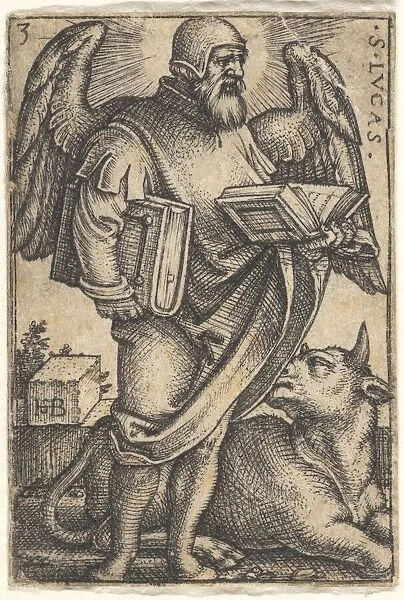 Plate 3: Saint Luke with his head turned in profile to the right, a book in each hand