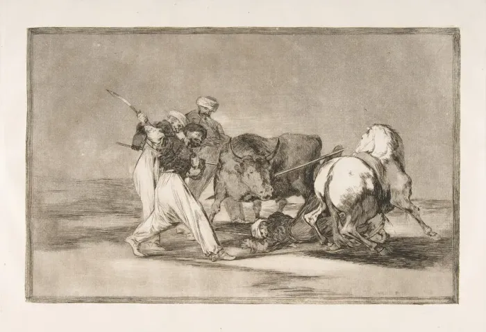 Framed Print : Plate 3 of the Tauromaquia : The Moors settled in Spain Framed Print : Plate 3 of the Tauromaquia : The Moors settled in Spain
