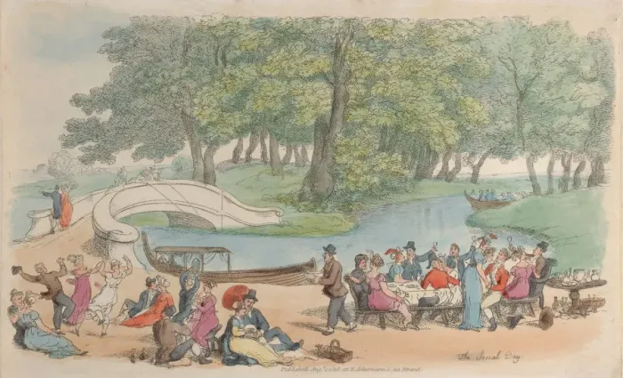 Framed Print : Plate 30: The Social Day, from World in Miniature, 1816. 1816 Framed Print : Plate 30: The Social Day, from World in Miniature, 1816. 1816
