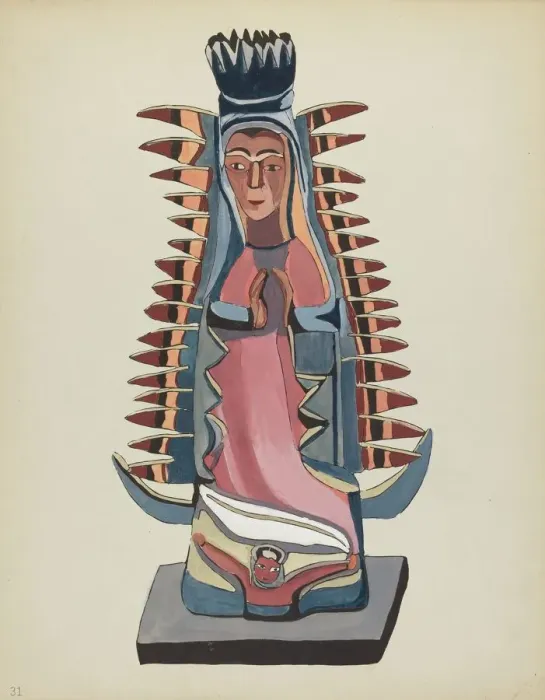 Framed Print : Plate 31: Our Lady of Guadalupe: From Portfolio Spanish Colonial Designs of New Mexico, 1935 / 1942. Creator: Unknown Framed Print : Plate 31: Our Lady of Guadalupe: From Portfolio Spanish Colonial Designs of New Mexico, 1935 / 1942. Creator: Unknown