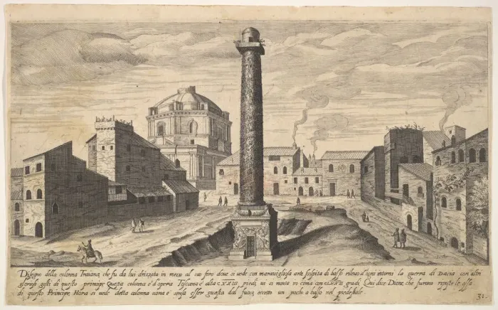 Framed Print : Plate 31: view of the column of Trajan, shown with its pedestal dug out from the earth Framed Print : Plate 31: view of the column of Trajan, shown with its pedestal dug out from the earth